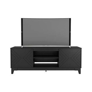 Nexera 72-Inch Tv Standwith 2-Doors, Black, 72-Inch