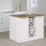 South Shore Furniture Toscano 6-Drawer Kitchen Island with Doors and Wine Storage, Large, White and Maple Nutmeg