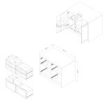 South Shore Furniture Toscano 6-Drawer Kitchen Island with Doors and Wine Storage, Large, White and Maple Nutmeg