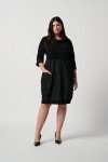 Joseph Ribkoff Womens Sweater Dress Style 173444 Black Size 14