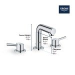 GROHE 20572EN1 Concetto 8-Inch Widespread 2-Handle Bathroom Faucet, Size Small, Brass, Brushed Nickel Infinity Finish