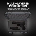 NANUK 909 Hard Case with Custom Foam Insert for Glock, IP67 Waterproof & Crushproof, Rugged Construction for Ultimate Protection, Made in Canada – Graphite (12.6” x 9” x 4.4”)