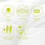 Canadian Down & Feather Co. - 2 Pack Firm Support Hutterite Down Perfect Pillow Standard Size - 400 TC Shell 100% Cotton - Made in Canada