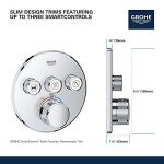 GROHE 29138EN0 Grohtherm Triple-Function Shower Thermostatic Valve Trim Kit, Brushed Nickel Infinity Finish