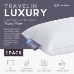 Lincove Canadian Down Feather Travel Pillow - Luxury Pillows to Support Head, Neck, While Sleeping on Airplanes, Cars, Hotels & Home - Comfortable Vacation Sleeping Essential, 13"x18"