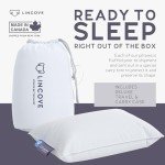 Lincove Canadian Down Feather Travel Pillow - Luxury Pillows to Support Head, Neck, While Sleeping on Airplanes, Cars, Hotels & Home - Comfortable Vacation Sleeping Essential, 13"x18"