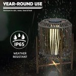 Solar Yard Mordern Floor Lamp, 22" Outdoor&Indoor Decorative Light with Brown Wicker, Integrated LED Solar Lamp for Porch, Garden, Patio, Enjoy Eco-Friendly Illumination, Baffin Taupe