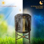 Solar Yard Mordern Floor Lamp, 22" Outdoor&Indoor Decorative Light with Brown Wicker, Integrated LED Solar Lamp for Porch, Garden, Patio, Enjoy Eco-Friendly Illumination, Baffin Taupe