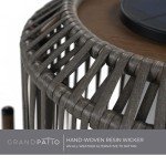 Solar Yard Mordern Floor Lamp, 22" Outdoor&Indoor Decorative Light with Brown Wicker, Integrated LED Solar Lamp for Porch, Garden, Patio, Enjoy Eco-Friendly Illumination, Baffin Taupe