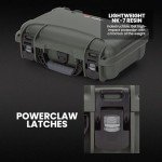 NANUK 909 Hard Case with Customizable Cubed Foam, IP67 Waterproof & Crushproof, Rugged Construction for Ultimate Protection, Made in Canada – Olive (12.6” x 9” x 4.4”)