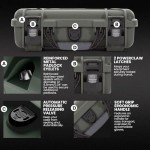 NANUK 909 Hard Case with Customizable Cubed Foam, IP67 Waterproof & Crushproof, Rugged Construction for Ultimate Protection, Made in Canada – Olive (12.6” x 9” x 4.4”)