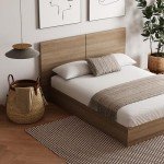 Nexera Milano Platform Bed Set, Brown, Double