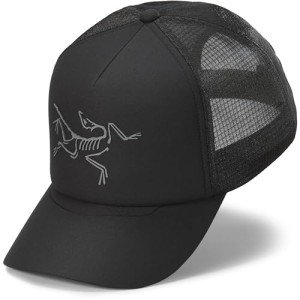 Arc'teryx Bird Curved Brim Trucker Hat | Curved-Brim Performance Trucker, Black, One Size