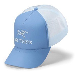 Arc'teryx Bird Word Trucker Curved Hat | Light Breathable Trucker Hat with Our Word Logo | Stone Wash/Daybreak, One Size