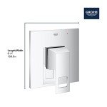 GROHE 14469000 Eurocube Pressure Balance Valve Trim with Cartridge, Starlight Chrome
