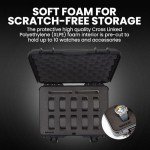 NANUK 910 Waterproof Watch Travel Case - 10 Slot Watch Briefcase, Impact-Resistant, Dustproof, Carry-On Approved, Premium Foam Interior, 14.3" x 11.1" x 4.7" - Made in North America (Black)