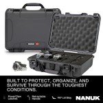NANUK 910 Waterproof Watch Travel Case - 10 Slot Watch Briefcase, Impact-Resistant, Dustproof, Carry-On Approved, Premium Foam Interior, 14.3" x 11.1" x 4.7" - Made in North America (Black)