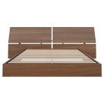Nexera 2-Piece Bedset with Bed Frame and Headboard, Brown, Queen