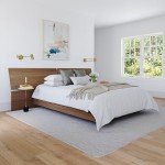 Nexera 2-Piece Bedset with Bed Frame and Headboard, Brown, Queen