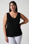 Joseph Ribkoff Womens V-Neck Cami Style 201546 Color Black Size 12