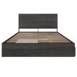 Nexera 2-Piece Bedset with Bed Frame and Headboard, Grey, Queen