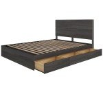 Nexera 2-Piece Bedset with Bed Frame and Headboard, Grey, Queen