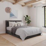 Nexera 2-Piece Bedset with Bed Frame and Headboard, Grey, Queen