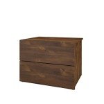 Nexera James Nightstand with 2-Drawers, Brown, 24-Inch