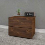 Nexera James Nightstand with 2-Drawers, Brown, 24-Inch
