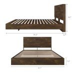 Nexera 2-Piece Bedset with Bed Frame and Headboard, Brown, Queen