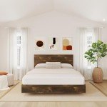 Nexera 2-Piece Bedset with Bed Frame and Headboard, Brown, Queen