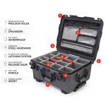 Nanuk Waterproof Hard Case with Lid Organizer and Padded Divider - Graphite