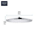 GROHE 26569000 Mono310 12-Inch Rainshower Shower Head, Starlight Chrome