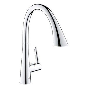 Grohe 32298003 Zedra Single-Handle Pull Down Triple Spray Kitchen Faucet in Starlight Chrome
