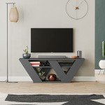 JV Home Pipralla Collection TV Stand Stylish Entertainment Unit | TV Cabinet for Living Room, Bedroom Suitable up to 50” (Dark Grey)