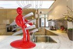 Kitchen Knife Block Set, AIBUYTEC Premium 5-Piece Novelty Stainless Steel Knife Block Set with Unique Holder (red) Premium Stabbing Stainless Steel Knife Set, 2021 Creative Product