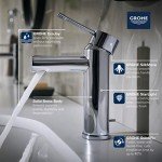 GROHE 32216ENA Essence Single Hole Bathroom Faucet with Single Handle, Size Small, Brass, Brushed Nickel Infinity Finish