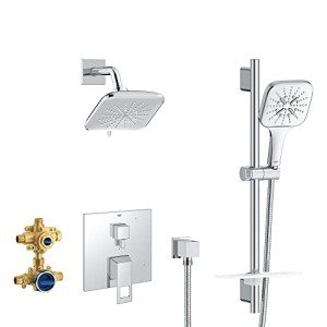 Grohe 29433000 Eurocube Pressure Balance Shower Set, Starlight Chrome