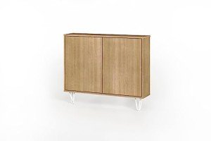 Nexera Slim 2-Door Storage Accent Cabinet, Tan, 39-Inch