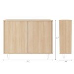 Nexera Slim 2-Door Storage Accent Cabinet, Tan, 39-Inch