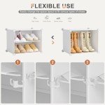 Shoe Rack, 6 Tier Closet Organizers Shoe Organizer Storage Cabinet Shoe Racks for Closet, 24 Pair Plastic Cube Closet Organizers and Storage Shoe Shelves with Doors for Entryway Bedroom Hallway(White)