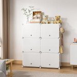 Shoe Rack, 6 Tier Closet Organizers Shoe Organizer Storage Cabinet Shoe Racks for Closet, 24 Pair Plastic Cube Closet Organizers and Storage Shoe Shelves with Doors for Entryway Bedroom Hallway(White)