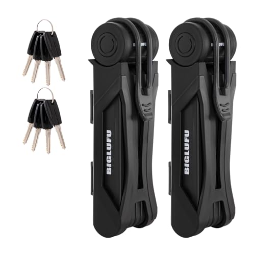 BIGLUFU Heavy Duty Folding Bike Lock with Keys