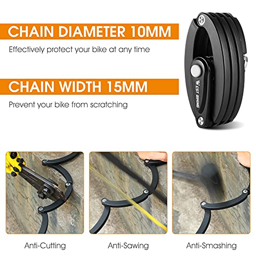 CYCLESPEED Foldable Bike Chain Lock Security System