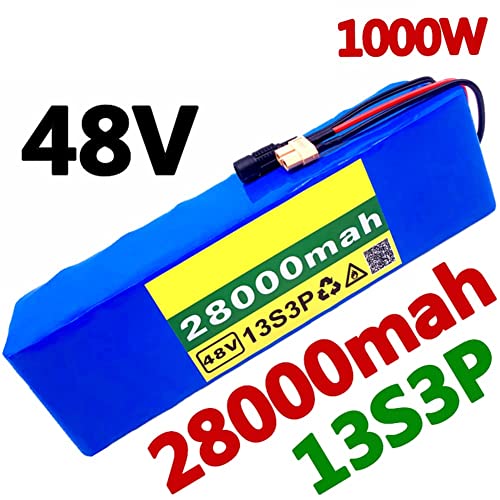 Tiahf 48V 28Ah E-Bike Battery, Xt60 Plug + Charger