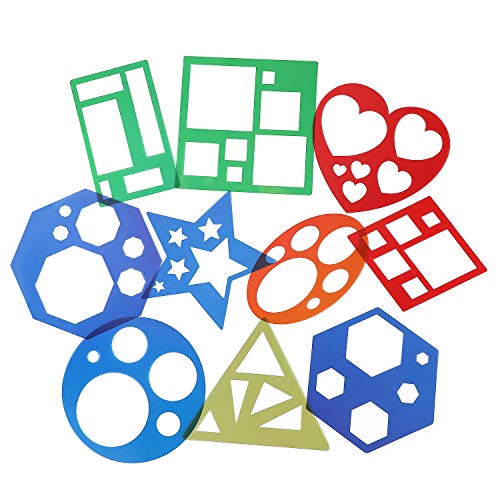10-Piece Colorful Geometric Stencil Set for Kids