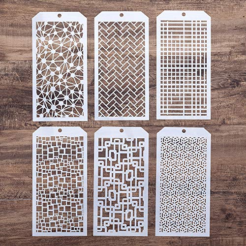 6-Piece DIY Decorative Stencil Set for Crafting