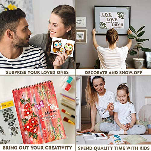 CrafTreat 6x6 Leaf Stencils for Scrapbooking