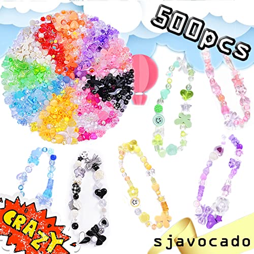 500pcs Assorted Acrylic Beads for DIY Projects