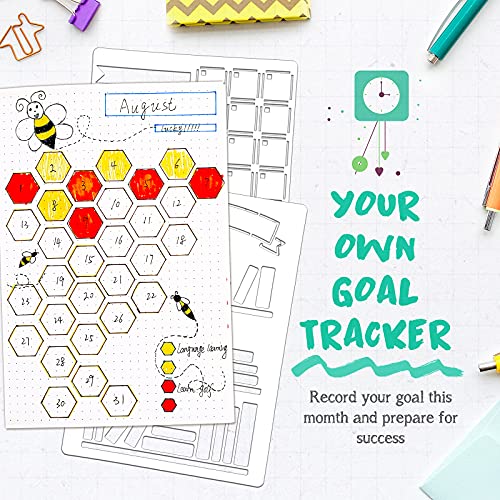 24-Piece Journal Stencil Set for Scrapbooking